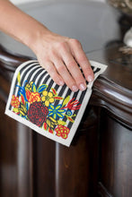 Striped Floral Swedish Cloth