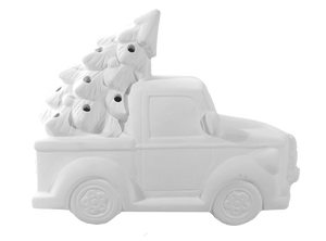 UNFINISHED Ceramic Christmas Truck with Tree Kit