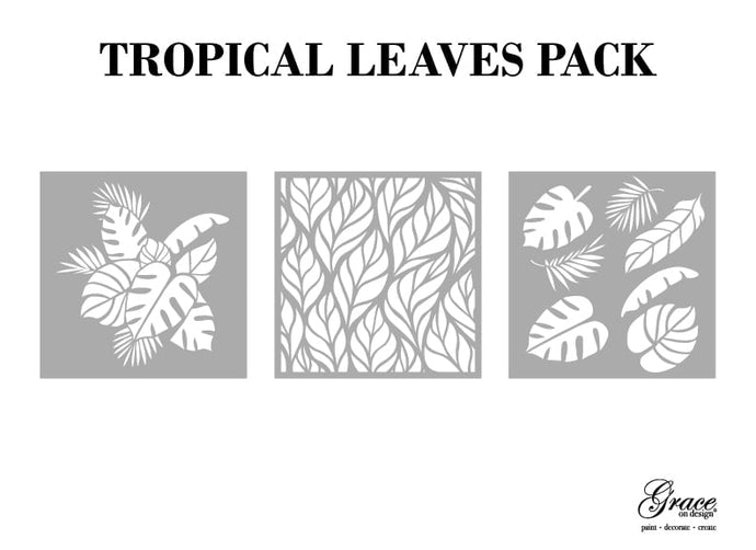 Tropical Leaves Stencil Pack